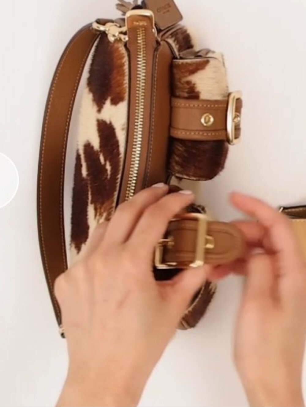 Coach Ashton Shoulder Bag in Gold/Cow Multi Haircalf - Picture 8 of 10